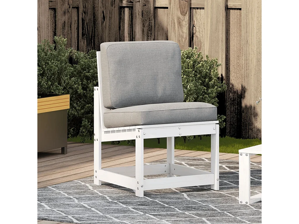 Silla de jardín blanca 50,5x55x77 cm madera maciza de pino
