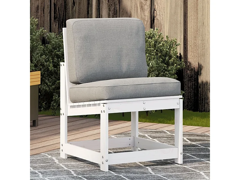 Chaise de jardin blanc 50,5x55x77 cm bois de pin massif
