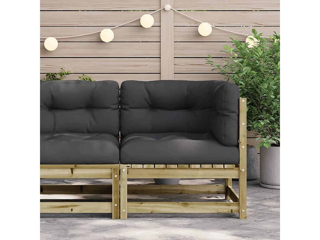 Garten-Ecksofa mit Kissen aus imprägniertem Kiefernholz