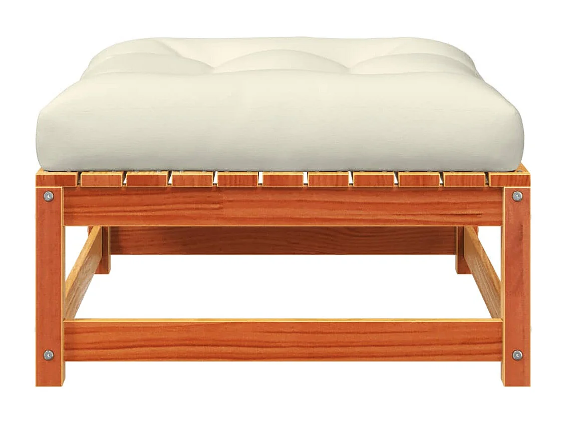 Canapé de jardin sans accoudoirs avec coussins et repose-pieds