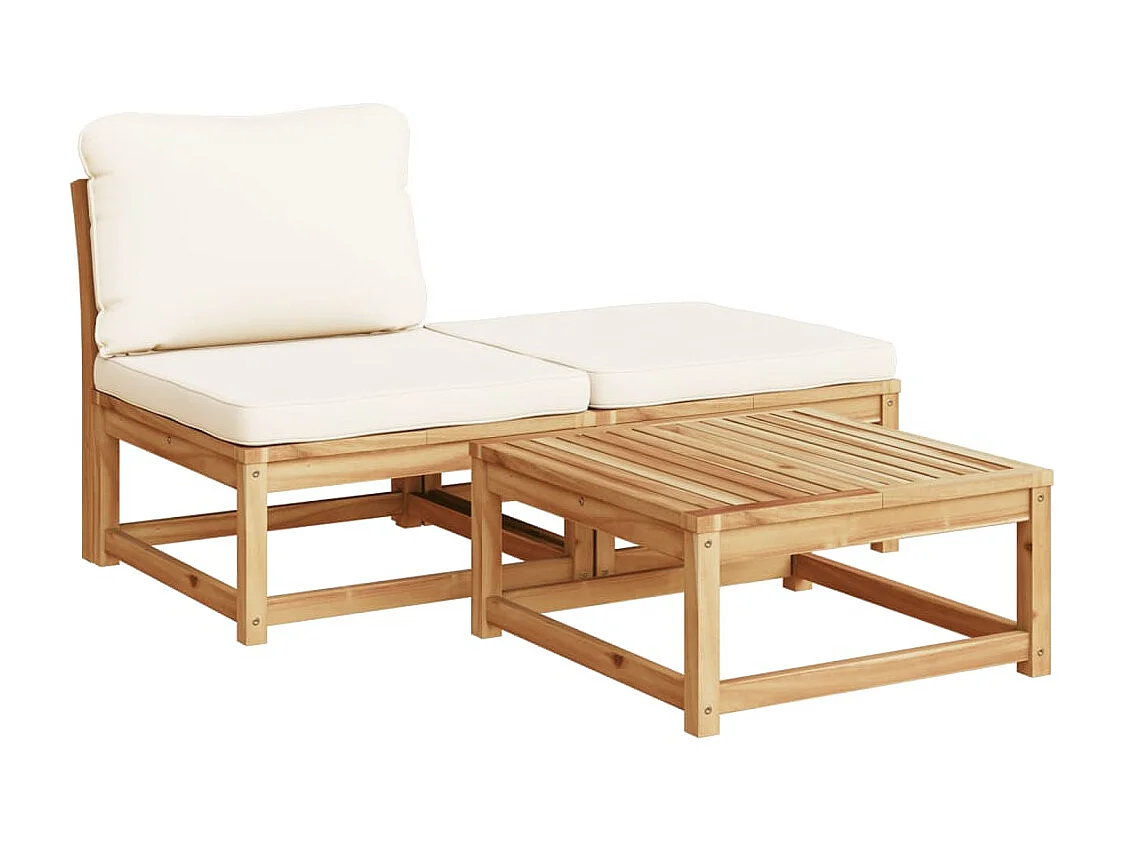 Salon de jardin avec coussins 8 pcs bois massif d'acacia