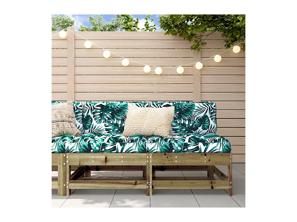 Canapés centraux de jardin 2 pcs bois de pin imprégné