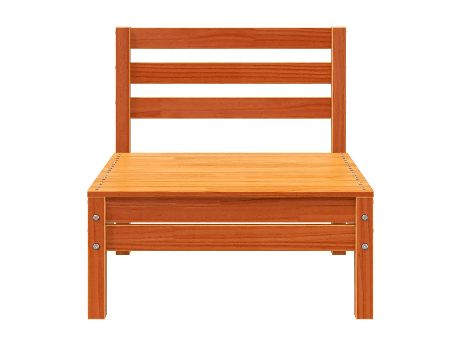 Canapé de jardin sans accoudoirs cire marron bois de pin massif