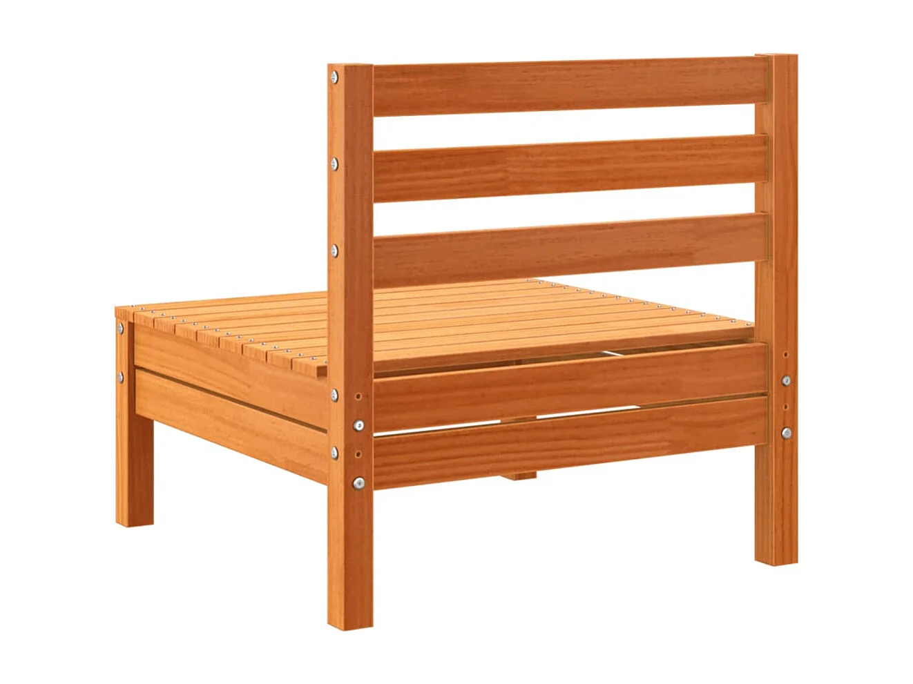 Canapé de jardin sans accoudoirs cire marron bois de pin massif