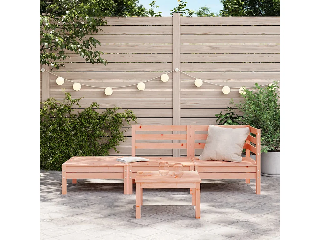 Divano da giardino 3 posti in legno massello di abete Douglas