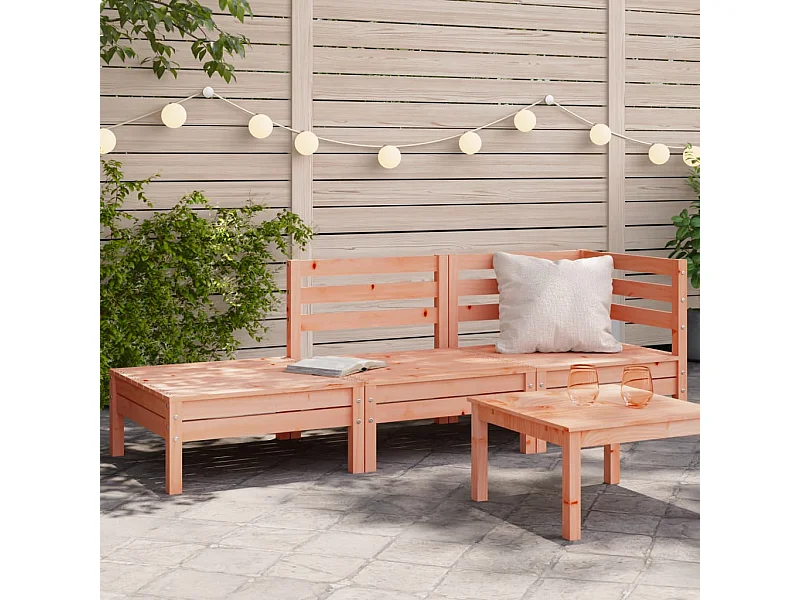 Divano da giardino 3 posti in legno massello di abete Douglas