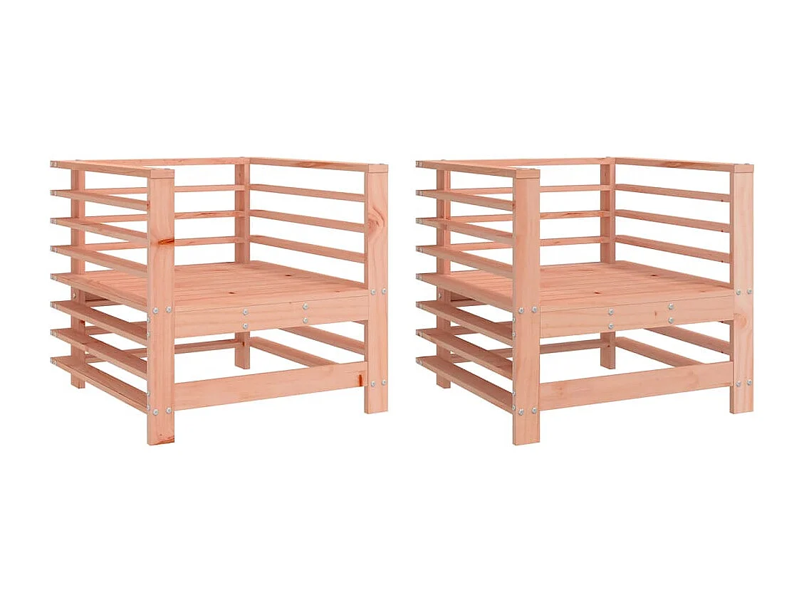 Chaises de jardin lot de 2 cm bois massif douglas