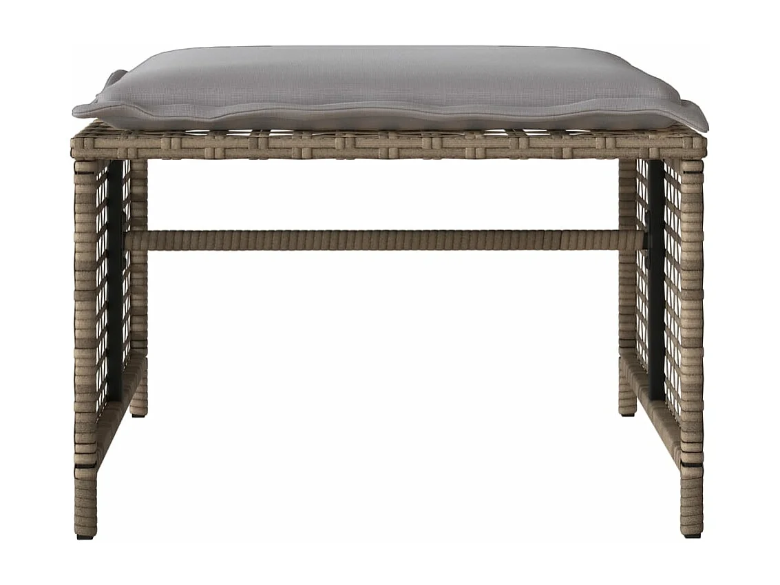 Móveis de jardim com almofadas 4 unidades de vidro de resina tecida bege