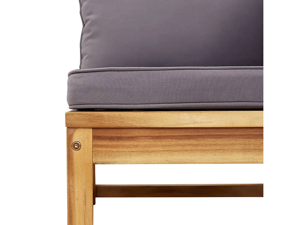 Salon de jardin 3 pcs avec coussins bois massif d'acacia