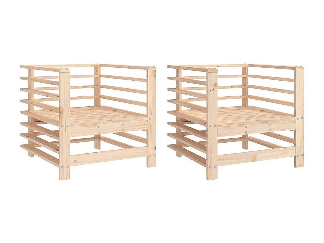 Chaises de jardin lot de 2 bois massif de pin