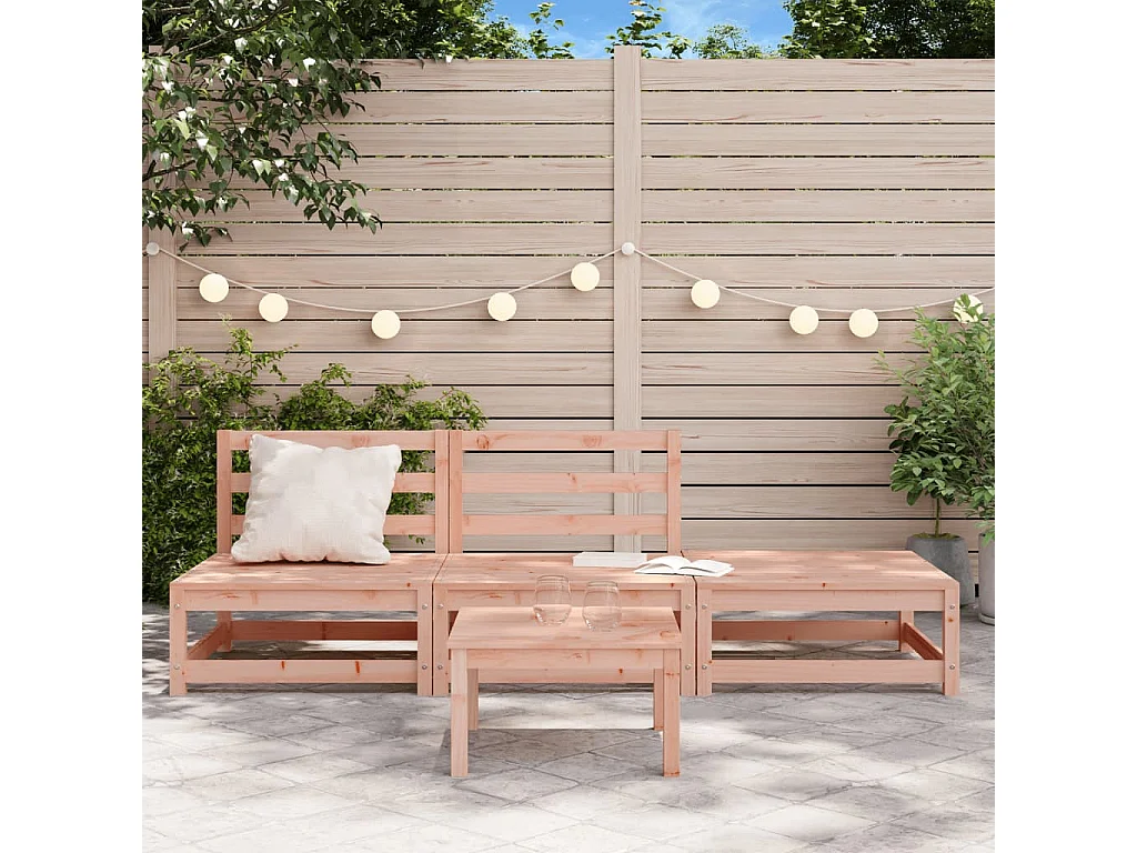 Canapé jardin sans accoudoirs repose-pieds bois massif douglas