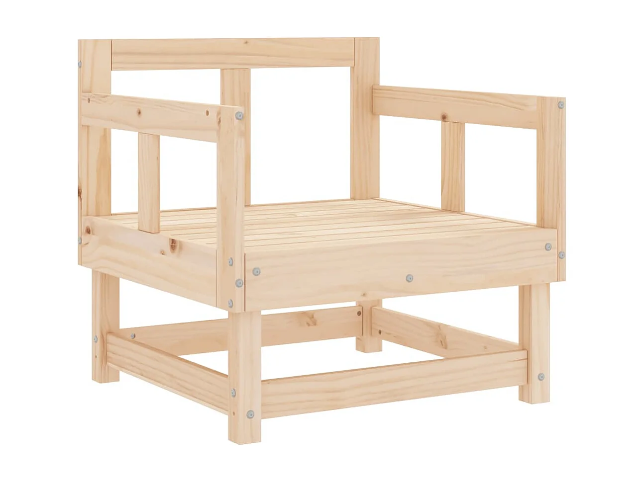 Juego de 2 sillas de jardín de madera maciza de pino.