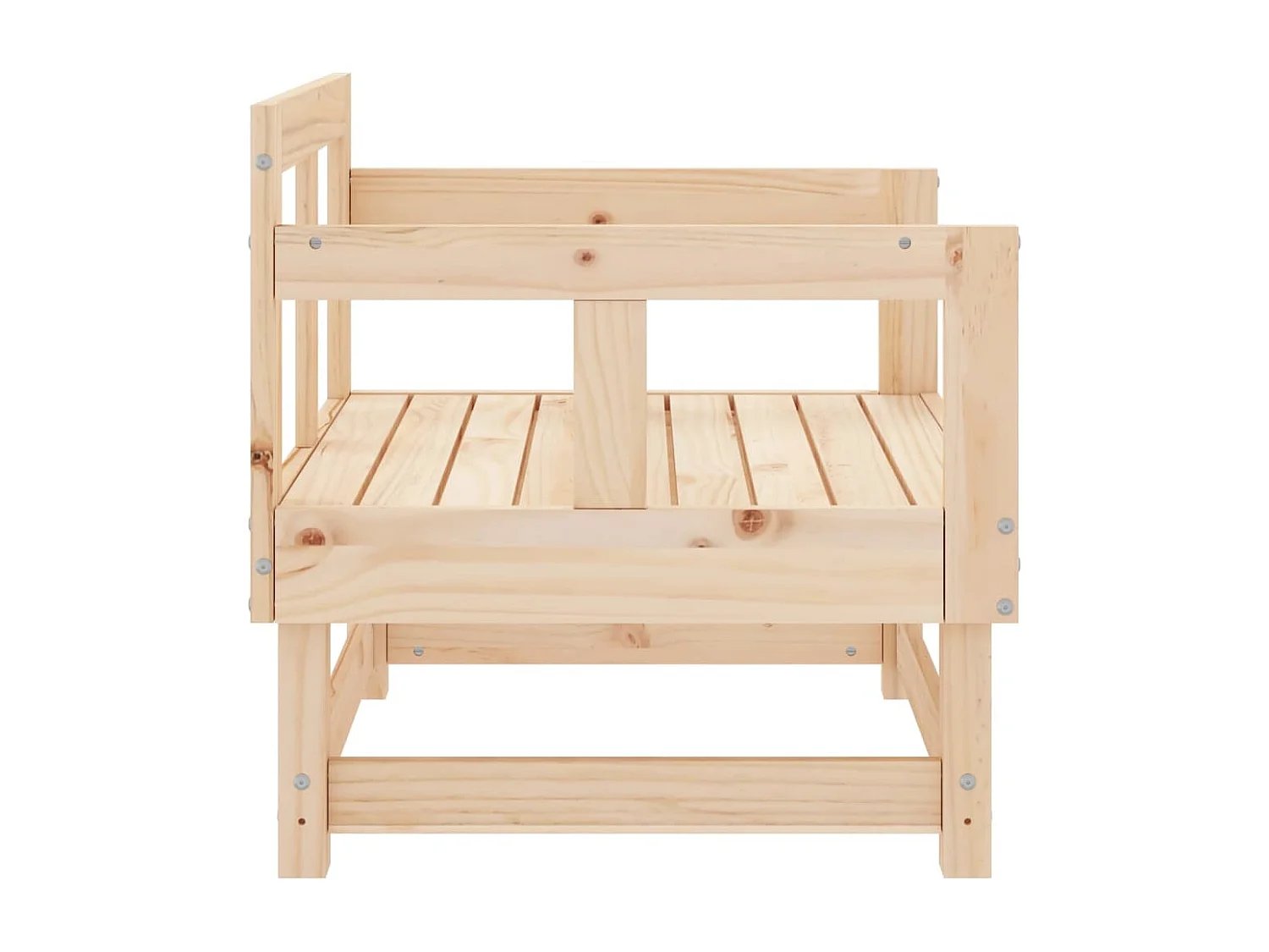 Juego de 2 sillas de jardín de madera maciza de pino.