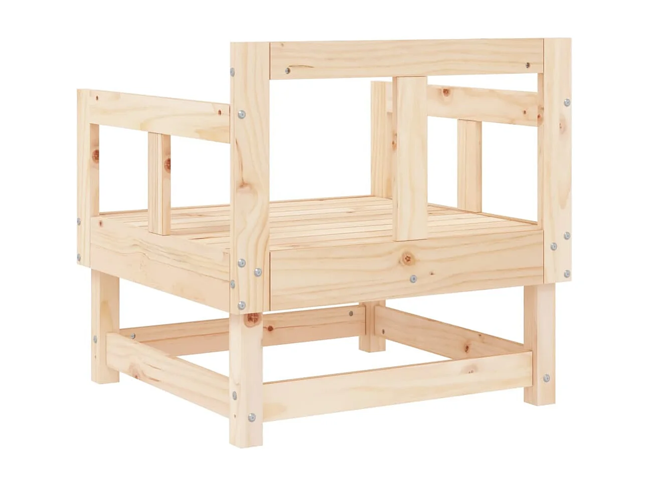 Juego de 2 sillas de jardín de madera maciza de pino.