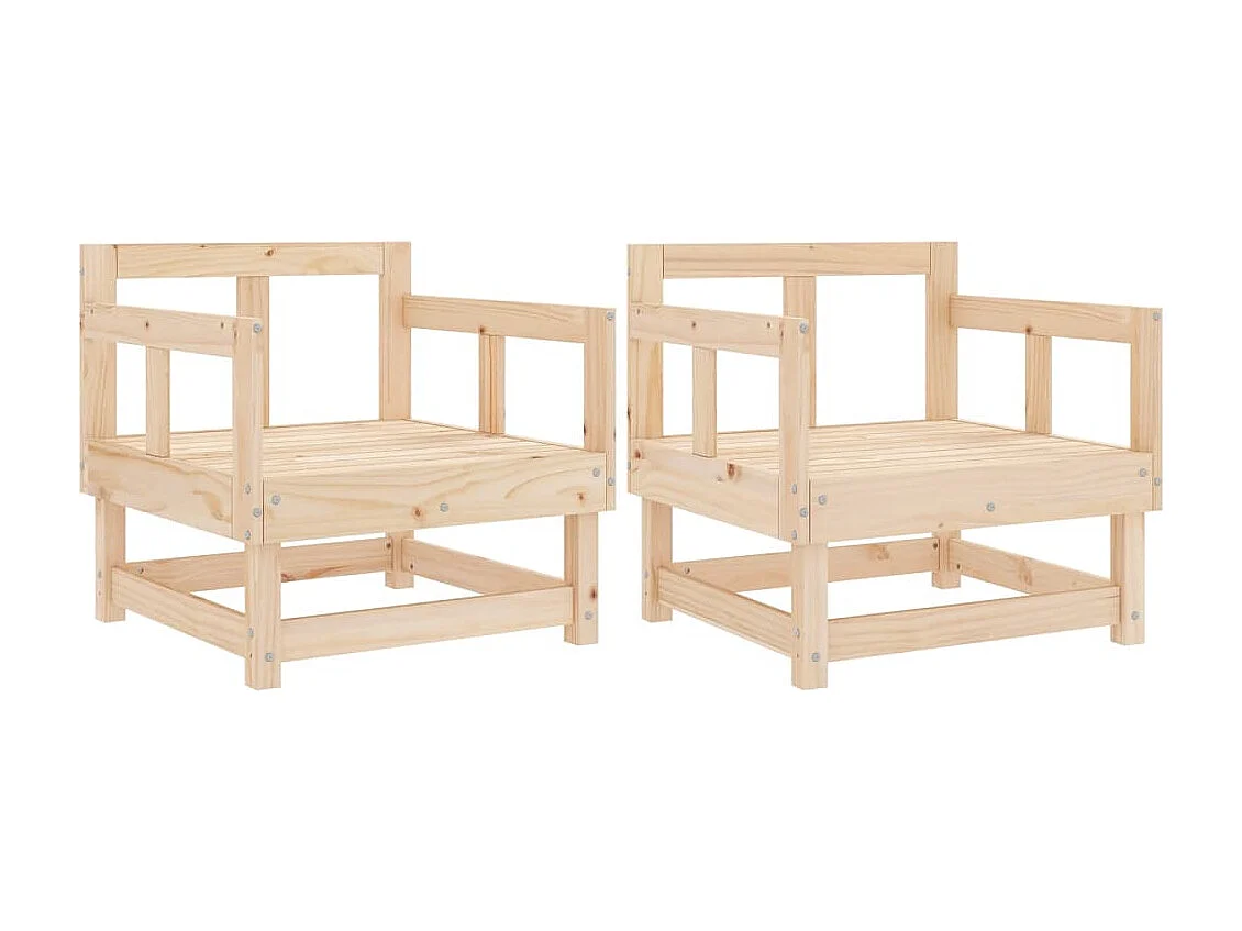 Chaises de jardin lot de 2 bois massif de pin