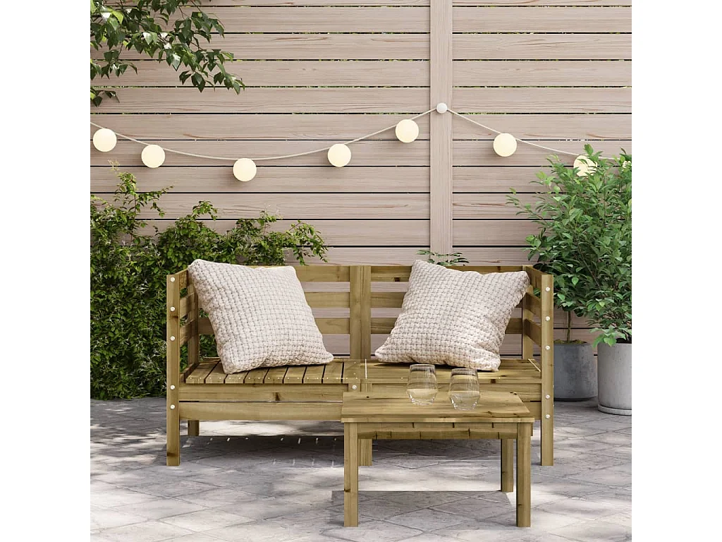 Canapés d'angle de jardin 2 pcs bois de pin imprégné