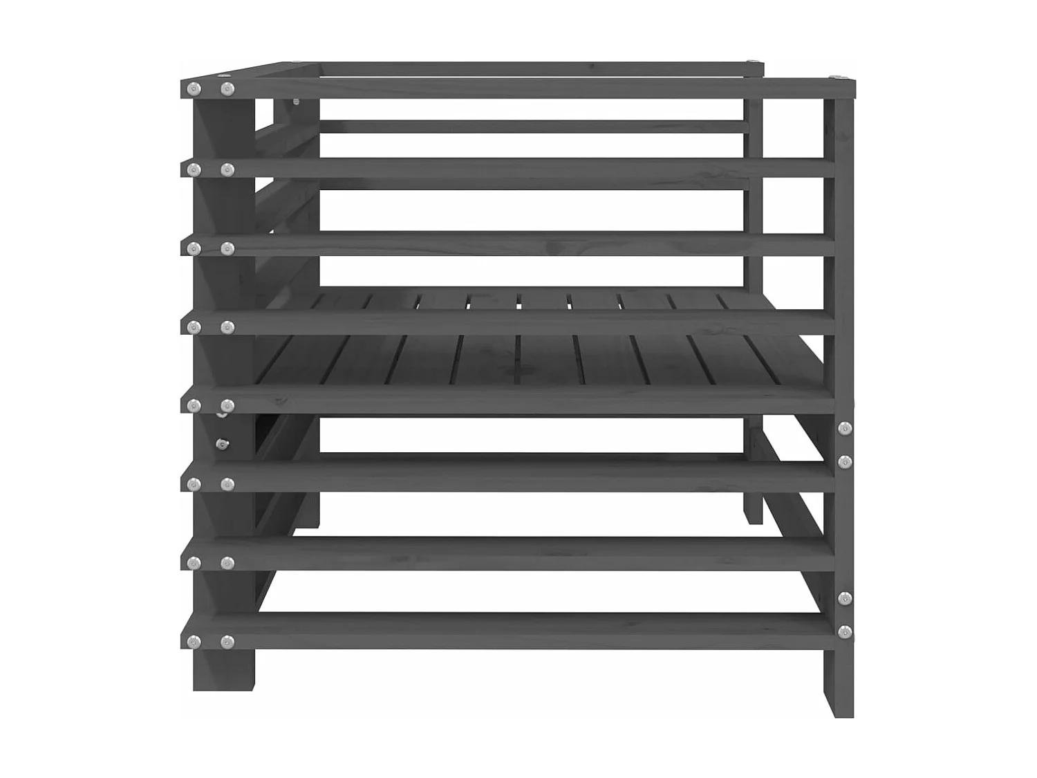 Chaises de jardin lot de 2 gris bois massif de pin