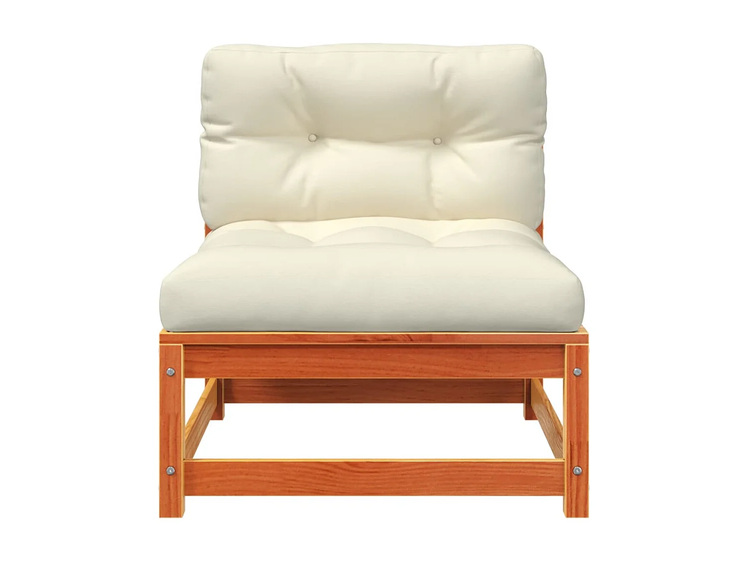 Armlehnenloses Gartensofa mit Kissen und Fußhocker