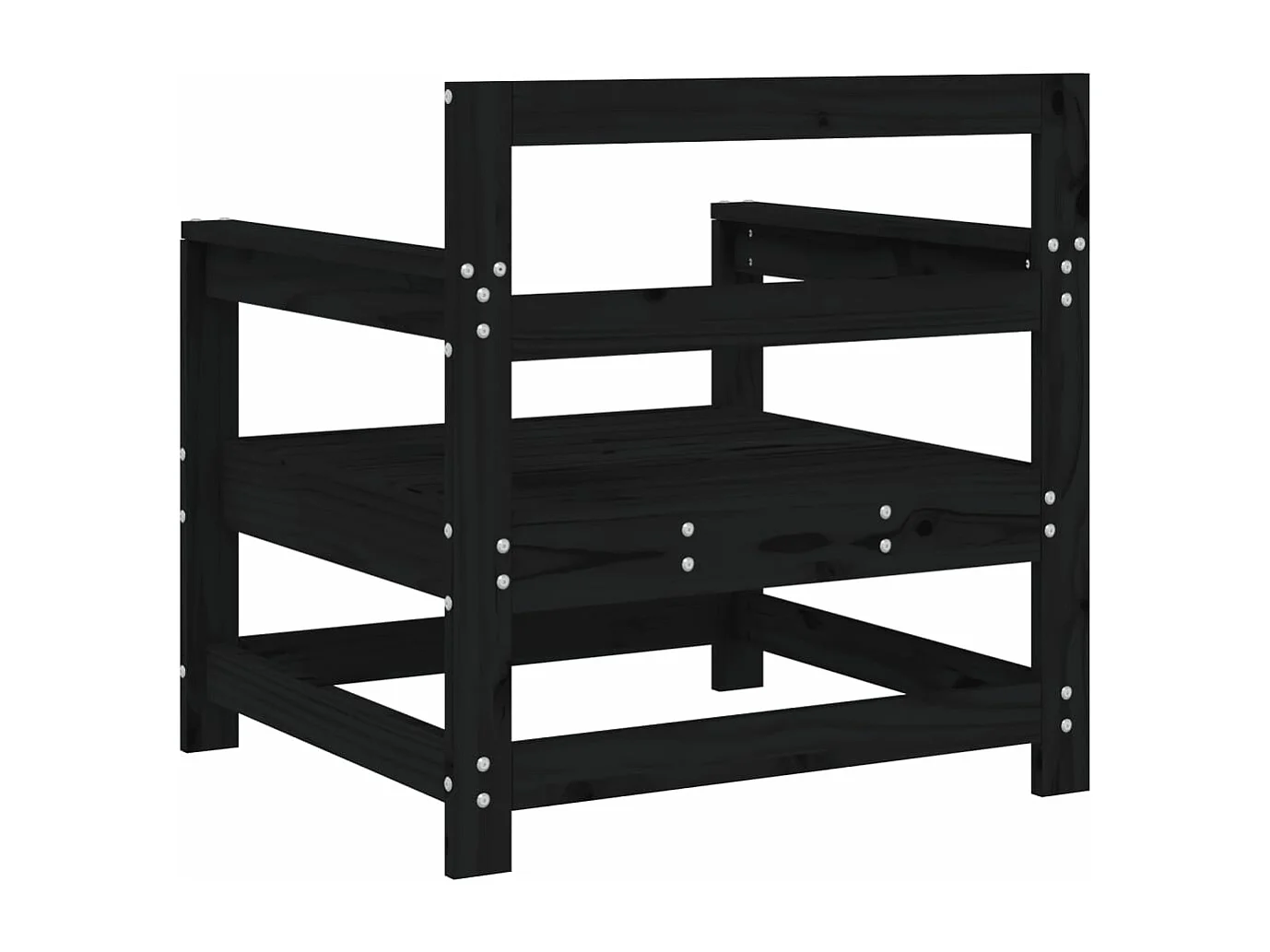 Chaises de jardin lot de 2 noir bois massif de pin