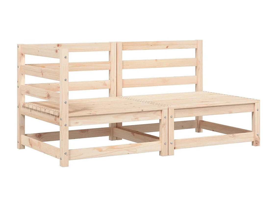 Gartensofa mit 2-Sitzer-Kissen aus massivem Kiefernholz