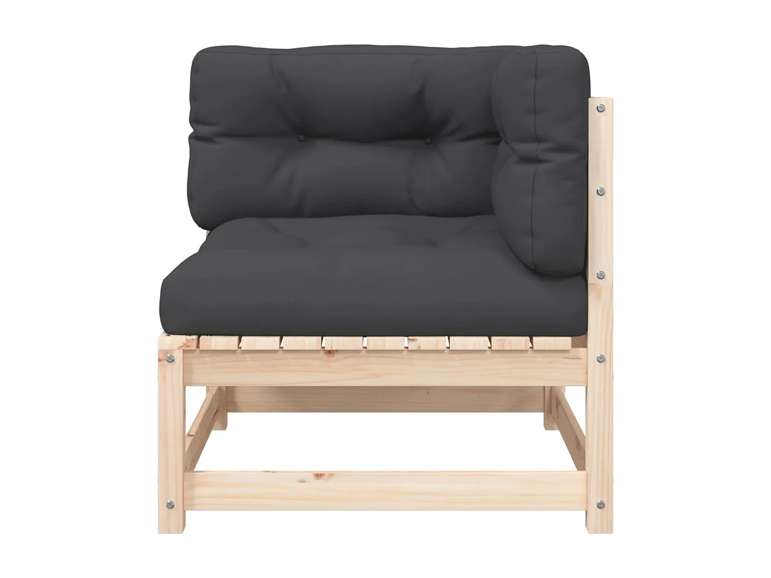 Gartensofa mit 2-Sitzer-Kissen aus massivem Kiefernholz