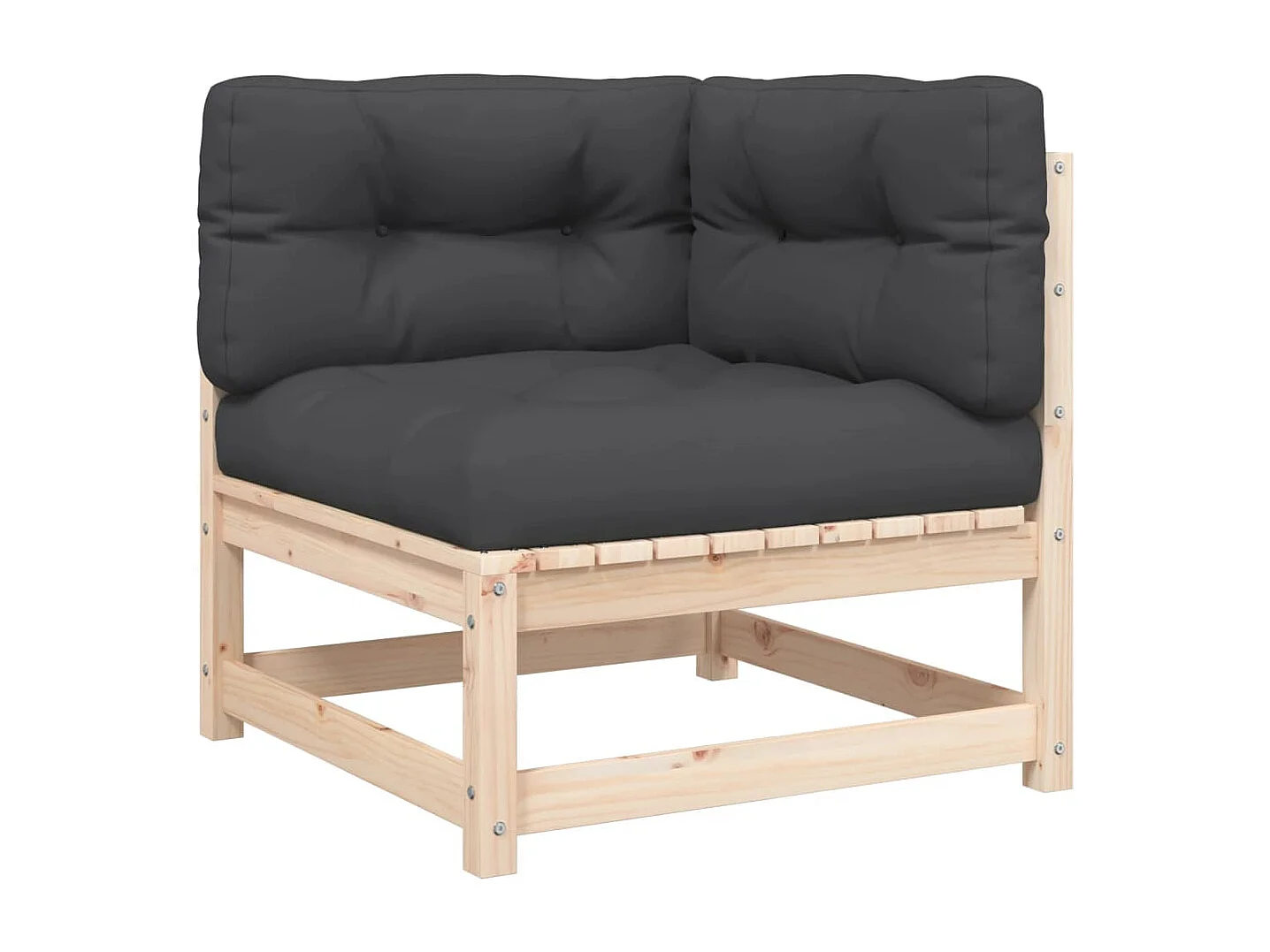 Gartensofa mit 2-Sitzer-Kissen aus massivem Kiefernholz