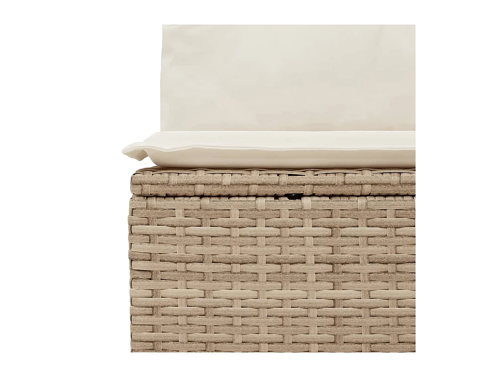 Salon de jardin avec coussins 8 pcs beige résine tressée