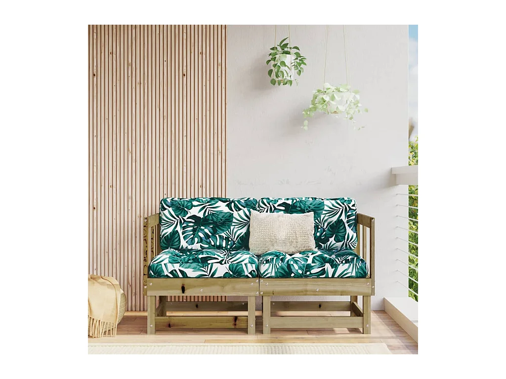 Canapés d'angle de jardin 2 pcs bois de pin imprégné