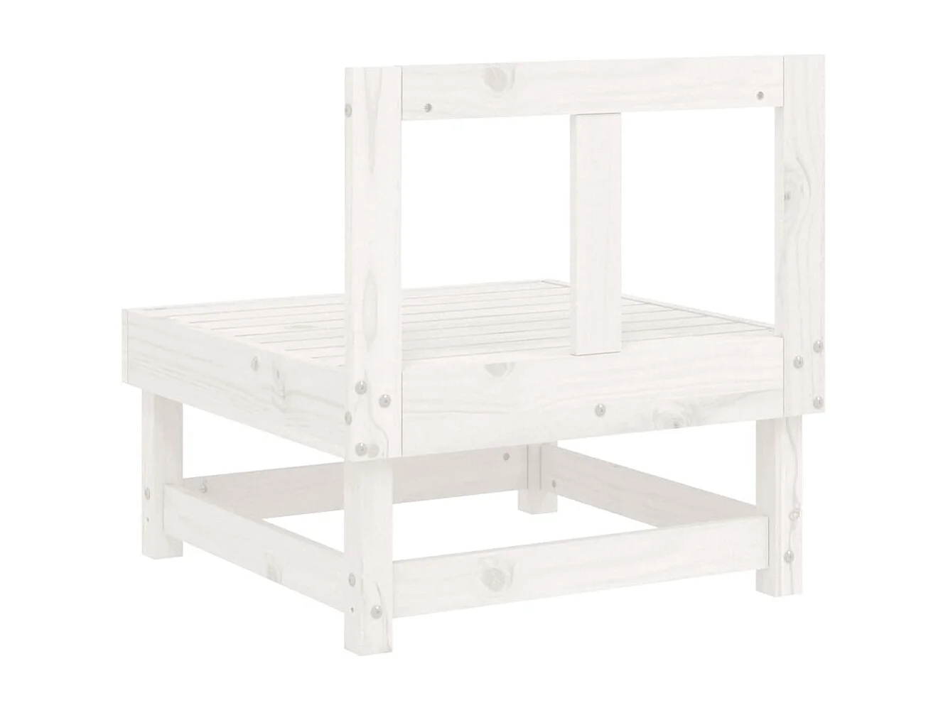 Canapés centraux de jardin 2 pcs blanc bois de pin massif