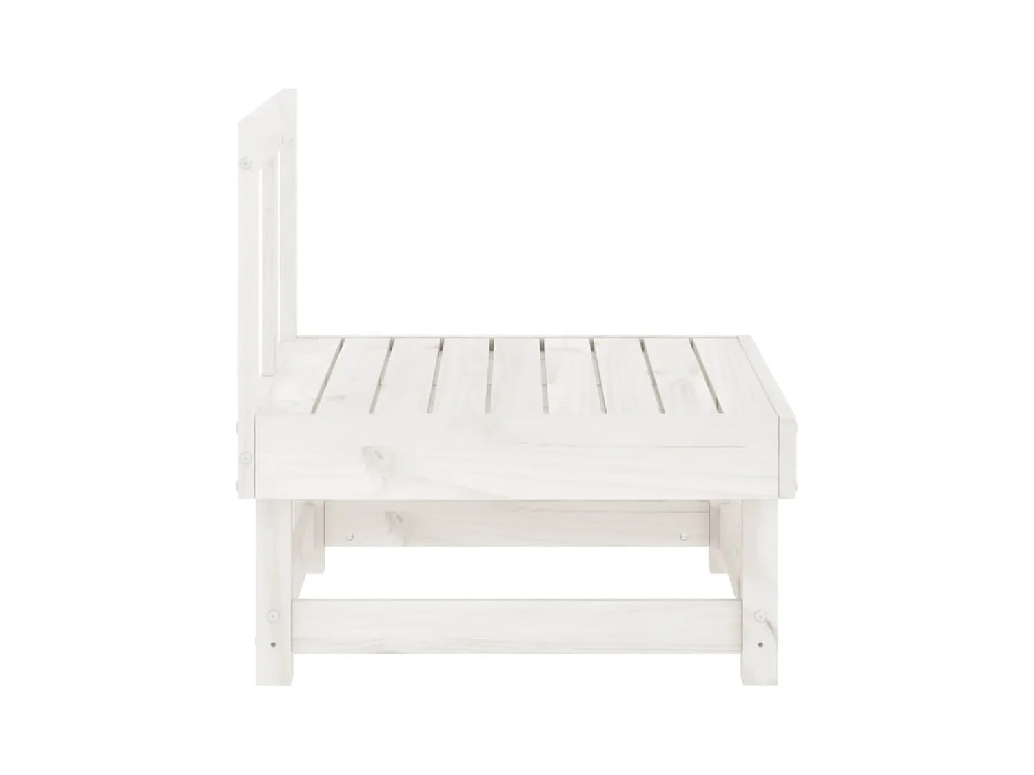 Divani da giardino centrali 2 pezzi in legno di pino massiccio bianco