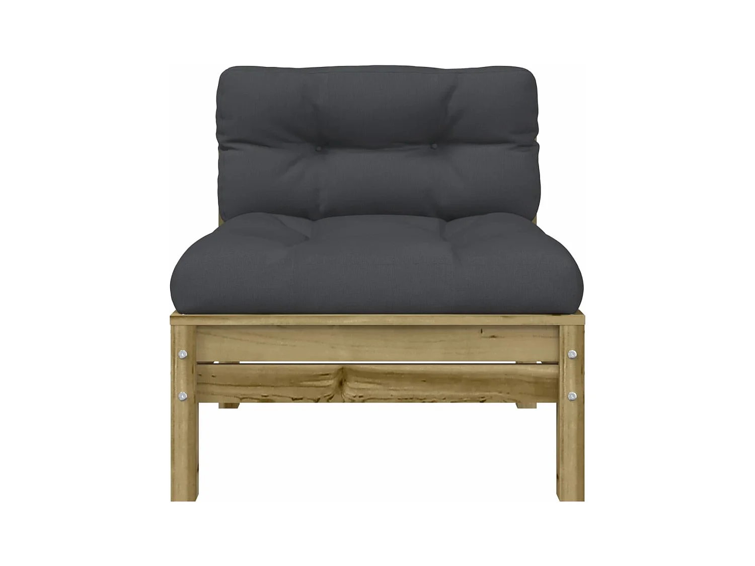 Sofá de jardín sin reposabrazos ni cojines 2 piezas pino impregnado