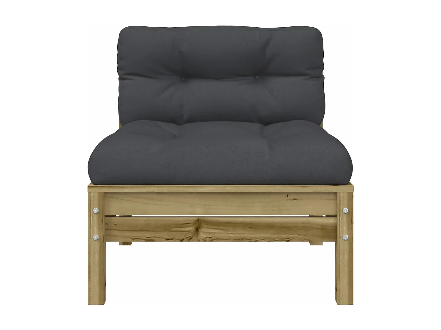 Canapé de jardin sans accoudoirs et coussins 2 pcs pin imprégné