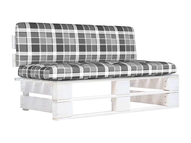 Sofá de paletas para jardín central Madera de pino impregnada Blanco