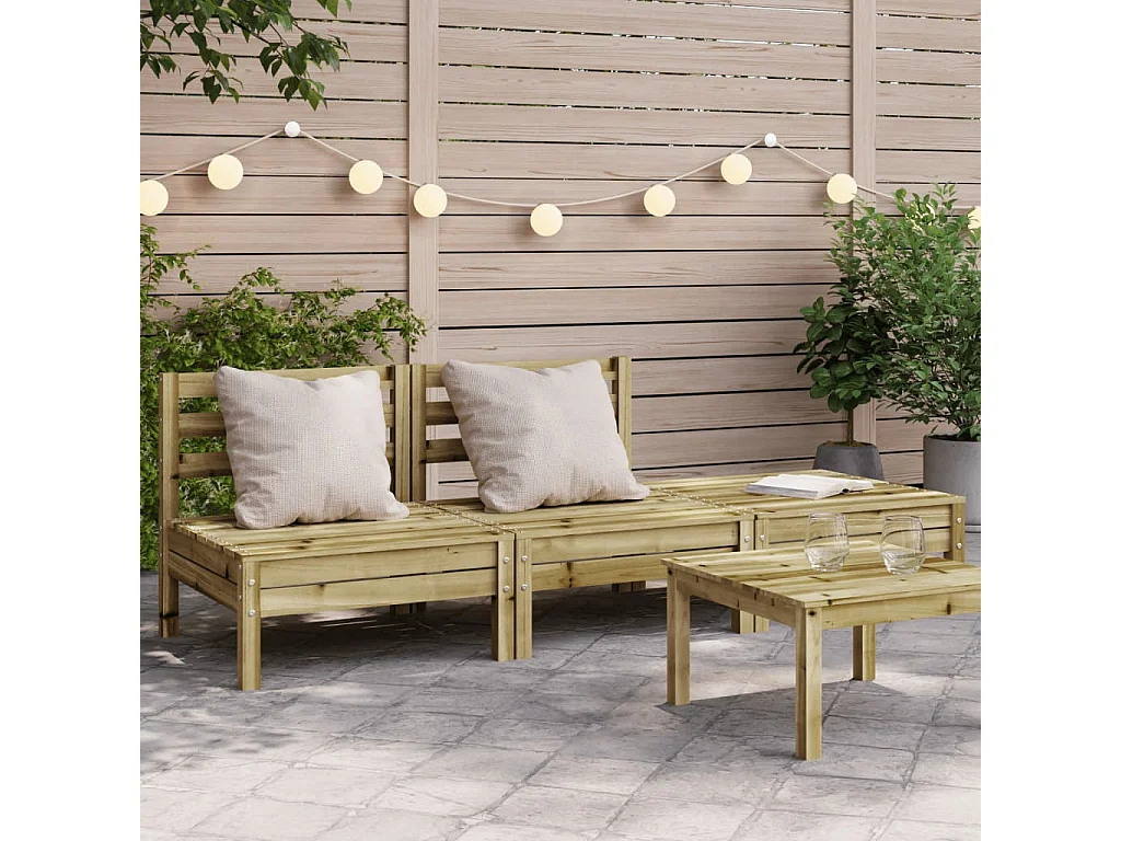 Divano da giardino a 3 posti in legno di pino impregnato