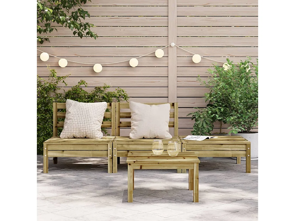 Divano da giardino a 3 posti in legno di pino impregnato