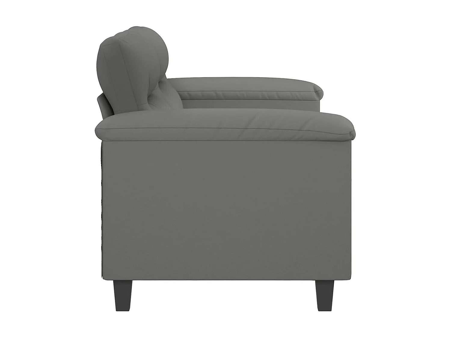 Sofá de 2 plazas de tela de microfibra gris oscuro 140 cm