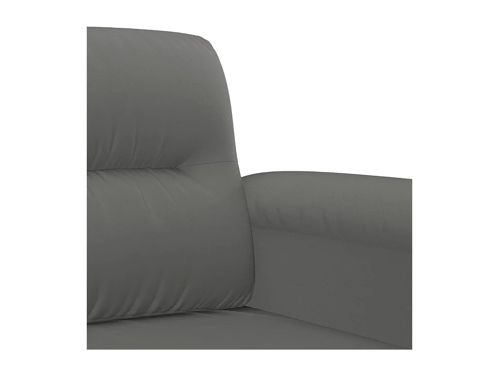 Sofá de 2 plazas de tela de microfibra gris oscuro 140 cm