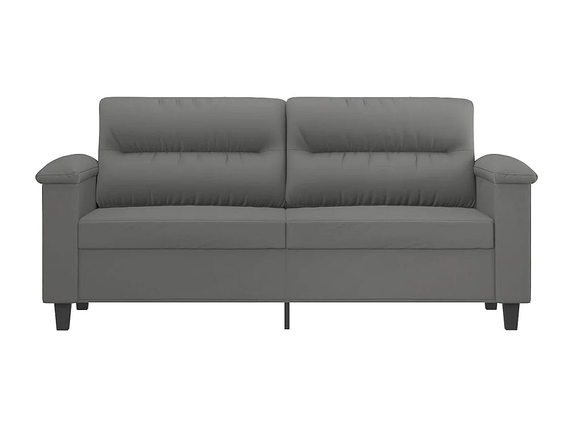 Canapé à 2 places Gris foncé 140 cm Tissu microfibre