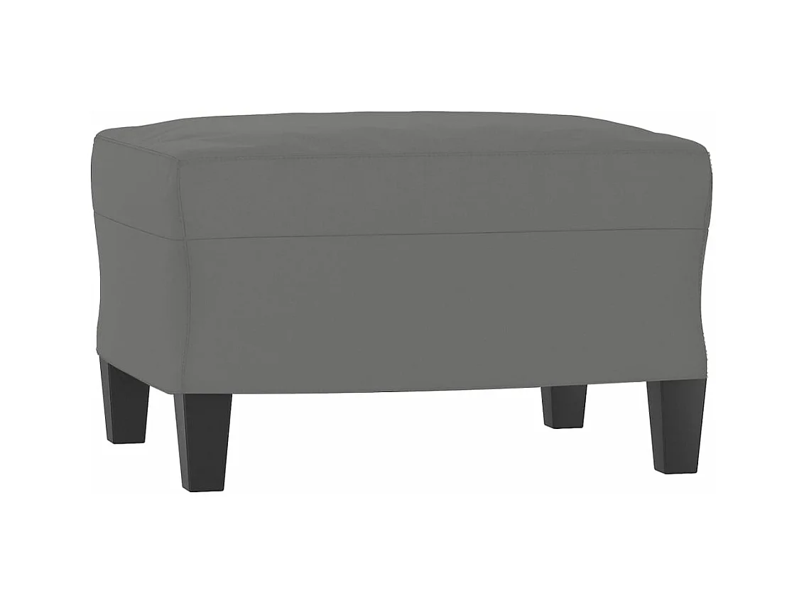 3-Sitzer-Sofa mit Hocker Dunkelgrau 180 cm Mikrofasergewebe