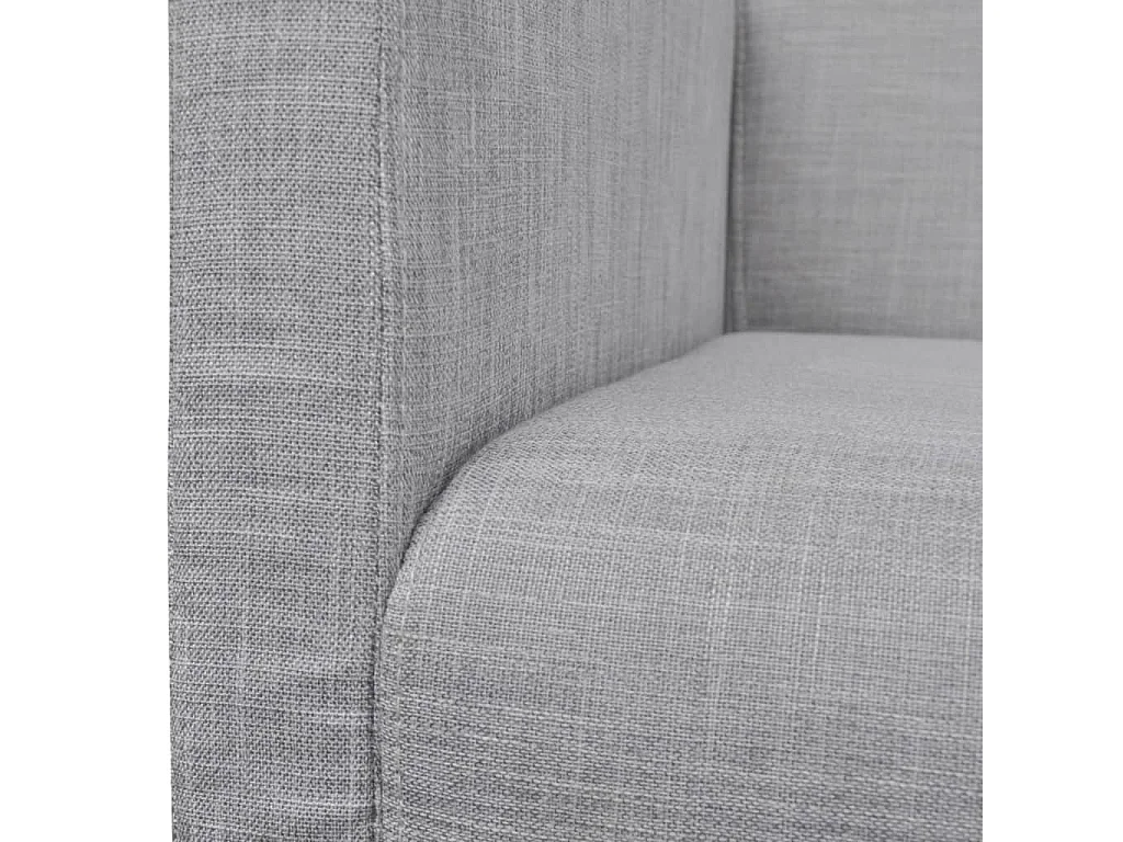 Banco con cojín acolchado madera de caucho tela gris claro