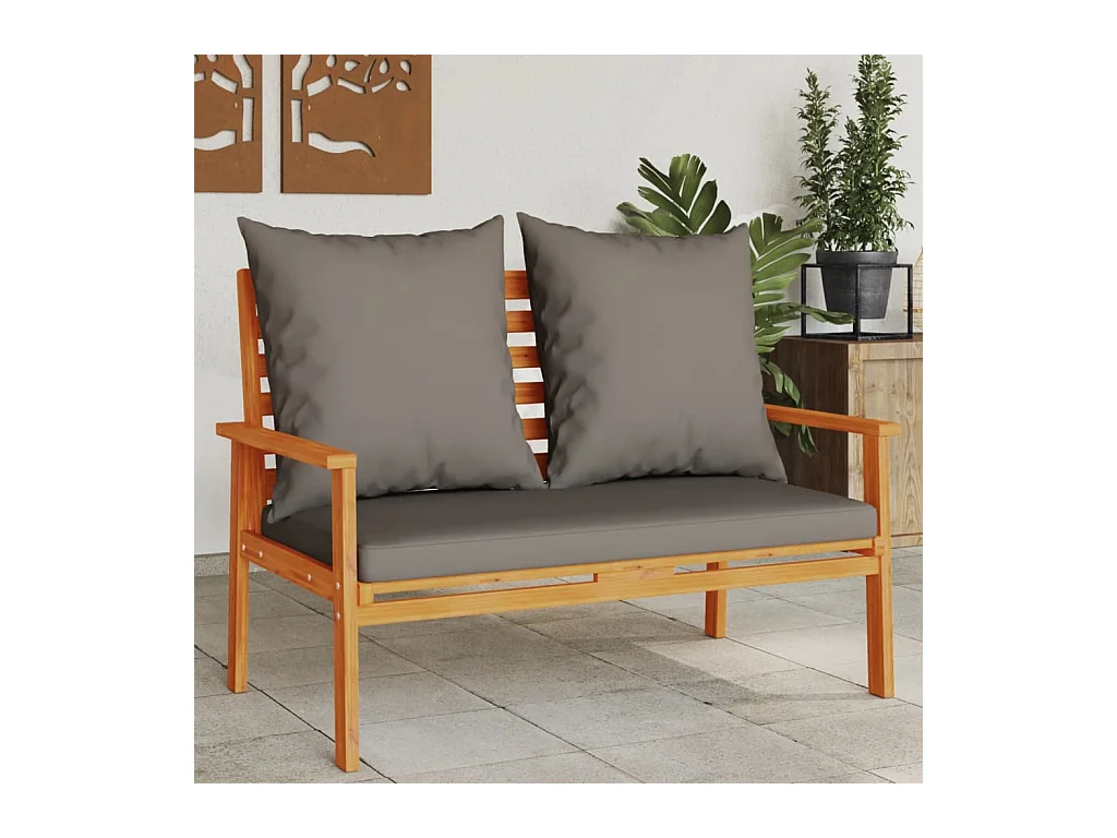 Canapé de jardin 120 cm avec coussin bois d'acacia massif