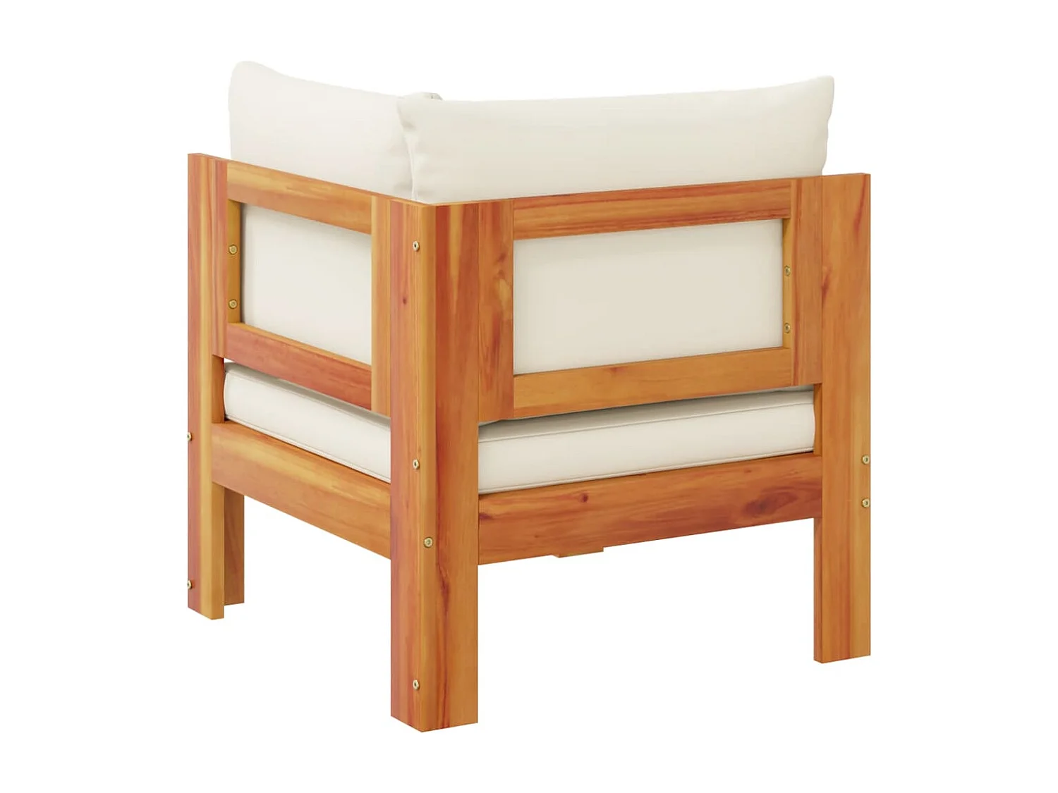 Canapé d'angle de jardin avec coussins bois massif d'acacia