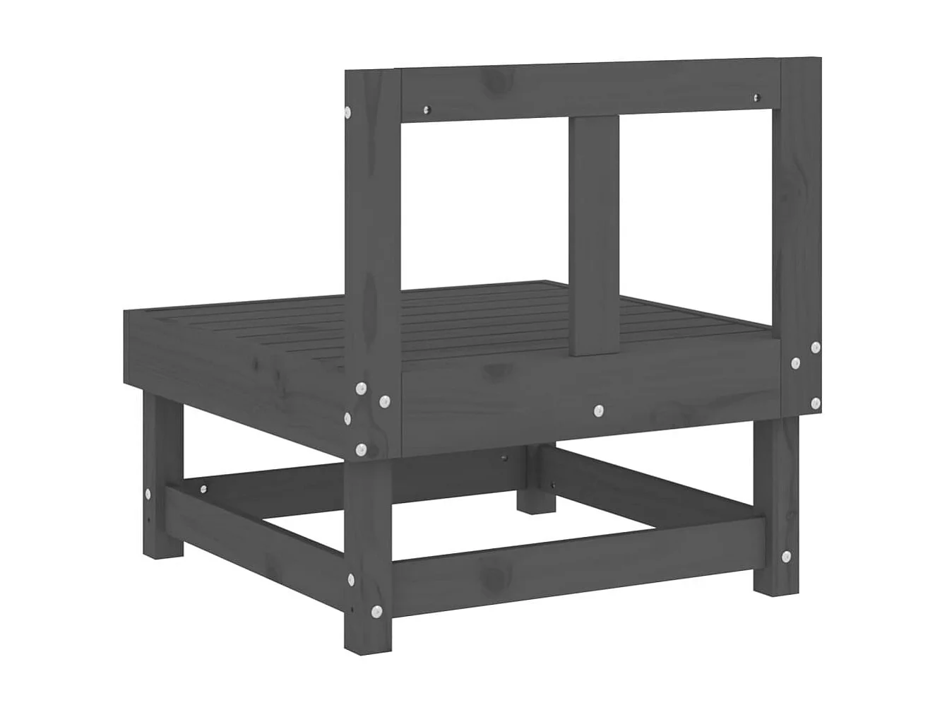 Sofás centrais de jardim 2 unidades em madeira de pinho maciça cinza