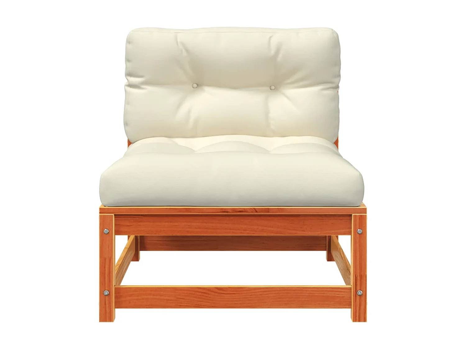 Canapés de jardin sans accoudoirs coussins 2pcs bois massif pin