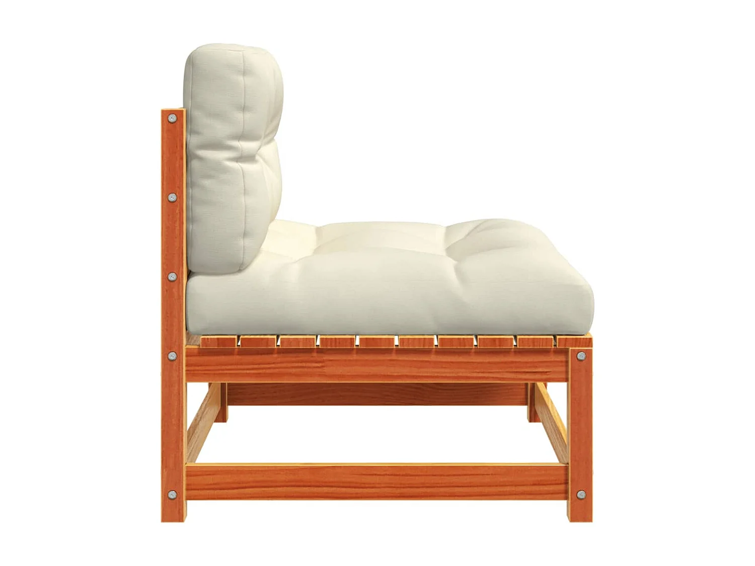 Canapés de jardin sans accoudoirs coussins 2pcs bois massif pin