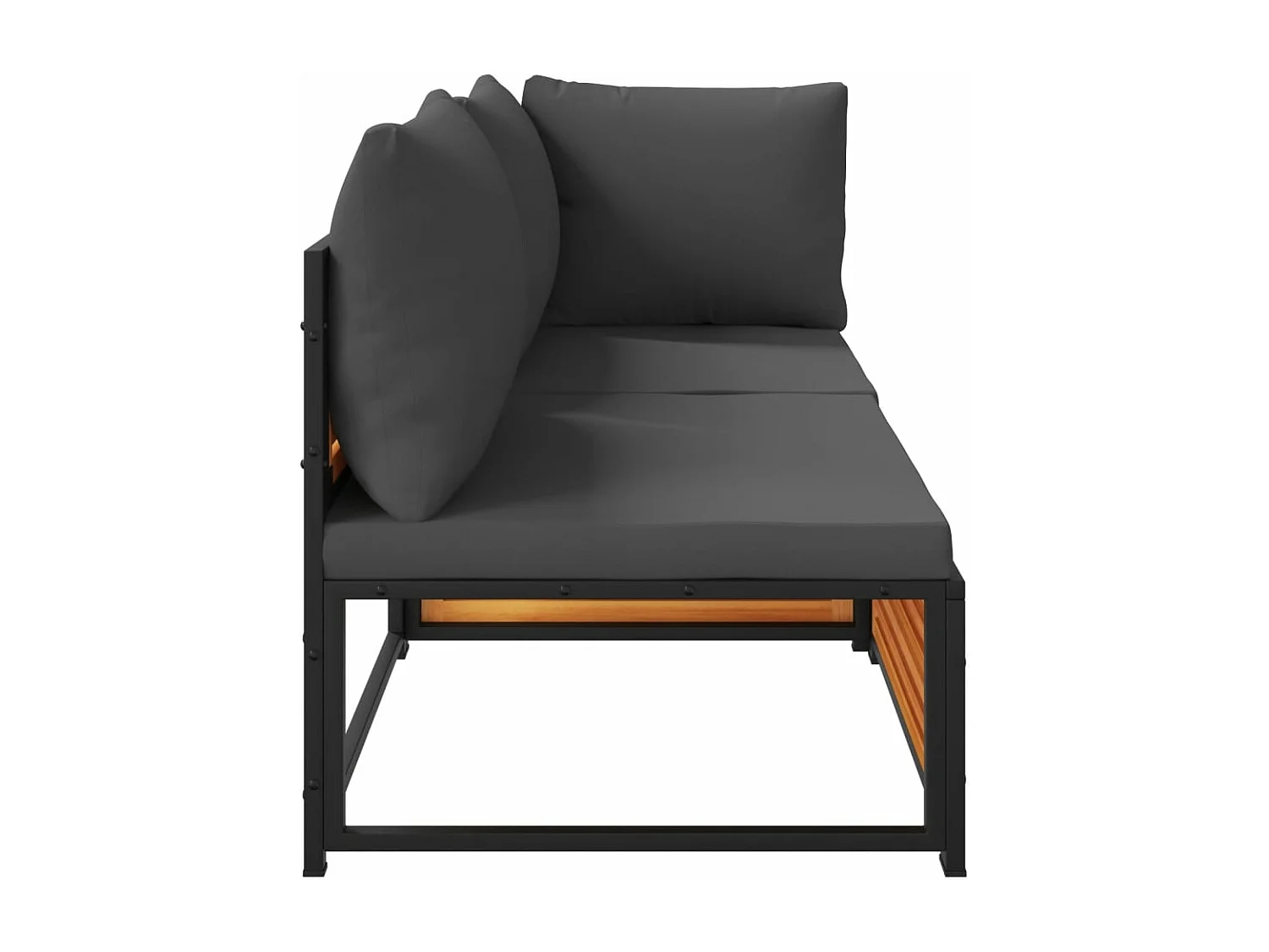 Canapé de jardin avec coussins 2 places bois massif d'acacia