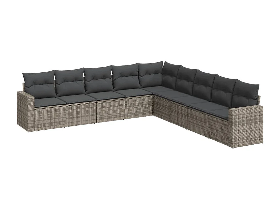 Stück Gartenmöbel mit grauen geflochtenen Harzkissen