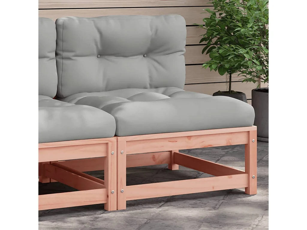 Tuinbank zonder armleuningen met Douglas massief houten kussens