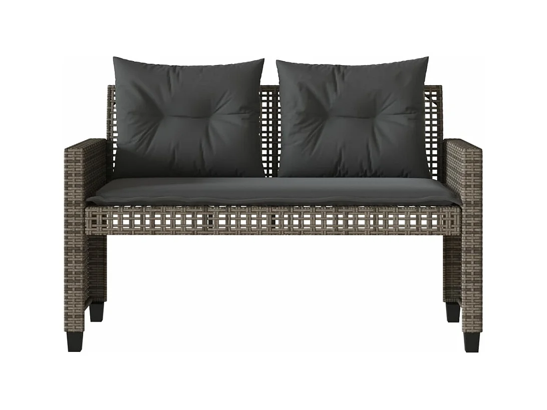 Tuinmeubelen met kussens 4 stuks grijs geweven harsglas