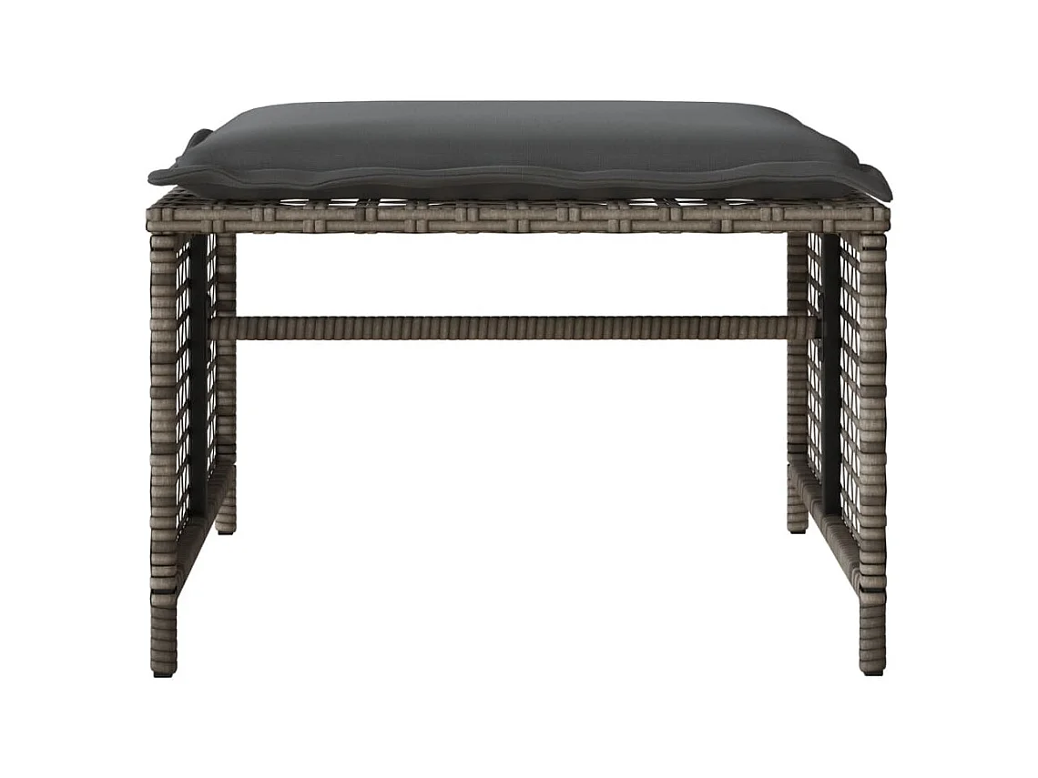 Tuinmeubelen met kussens 4 stuks grijs geweven harsglas